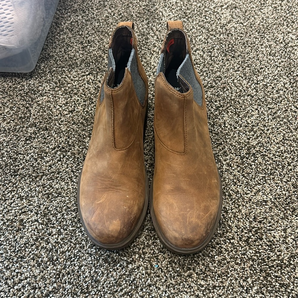 Sorel Brown Leather Chelsea Ankle Boots